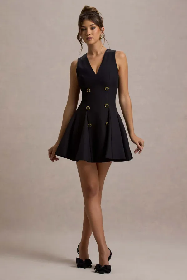 Black_Lycra_Sleeveless_Fit_And_Flare_Mini_Dress_For_Women