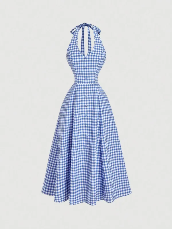 Blue_Cotton_Halter_Neck_Fit_And_Flare_Midi_Dress_For_Women