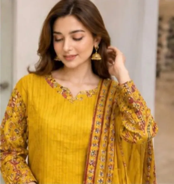 Yellow_Vertican__Straight_Katha_Work_Duptta_Print_Kurta_Set_For_Women