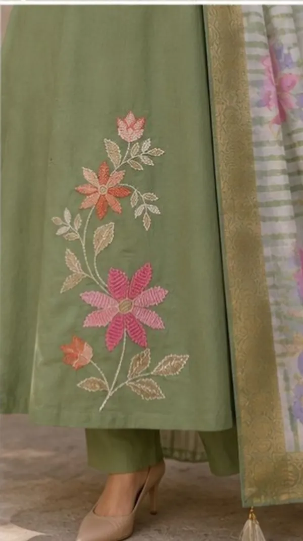 Olive_Green_Top-Bottam_Roman_Duptta_Muslin_Inner_Cotton_Straight_Floral_Embroidered_Kurta_Set_For_Women
