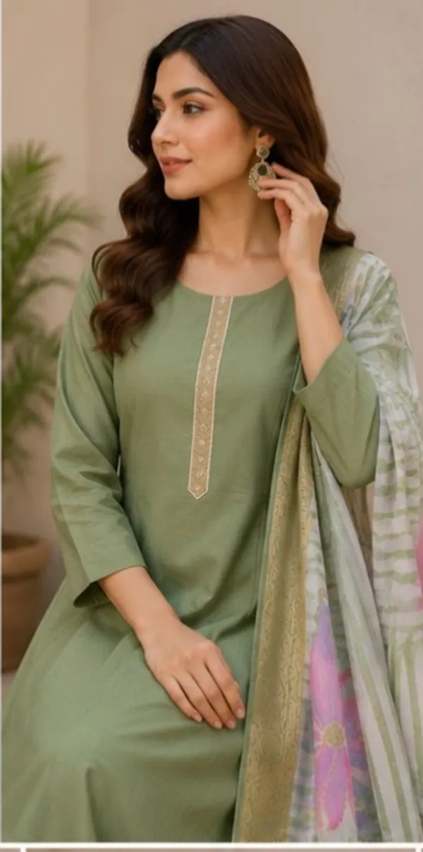 Olive_Green_Top-Bottam_Roman_Duptta_Muslin_Inner_Cotton_Straight_Floral_Embroidered_Kurta_Set_For_Women