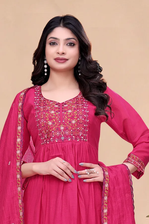 Rani_Top-Dupatta_Mal_Chanderi_Bottom_Roman_Inner_Cottan_Anarkali_Embroidered_Kurta_Set_For_Women