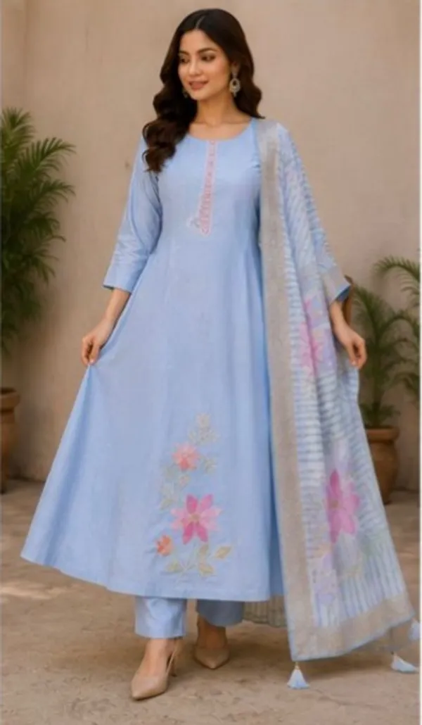 Sky_Blue_Top-Bottam_Roman_Duptta_Muslin_Inner_Cotton_Straight_Embroidered_Kurta_Set_For_Women
