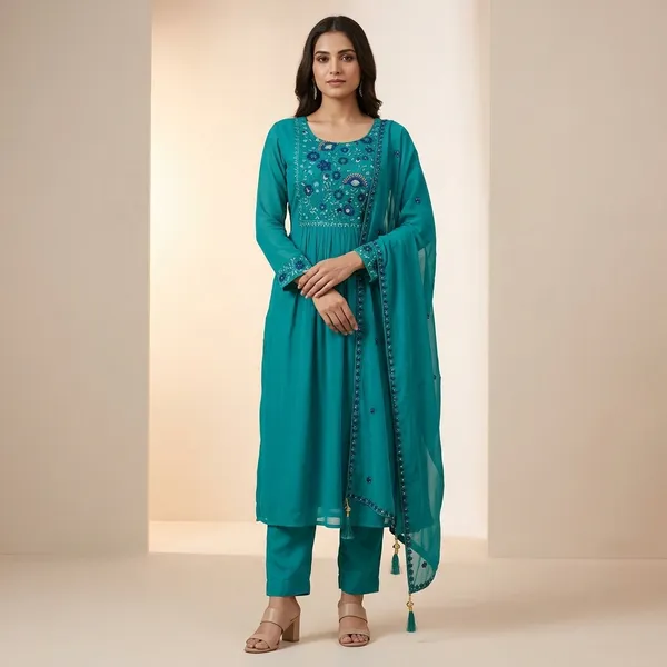 Turquoise_Top-Duptta__Mal_Chanderi_Bottam_Roman_Anarkali_Embroidered_Kurta_Set_For_Women