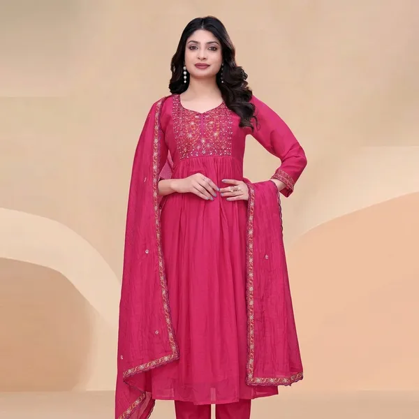 Rani_Top-Dupatta_Mal_Chanderi_Bottom_Roman_Inner_Cottan_Anarkali_Embroidered_Kurta_Set_For_Women