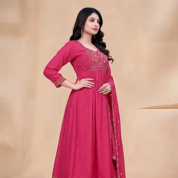 Rani_Top-Dupatta_Mal_Chanderi_Bottom_Roman_Inner_Cottan_Anarkali_Embroidered_Kurta_Set_For_Women