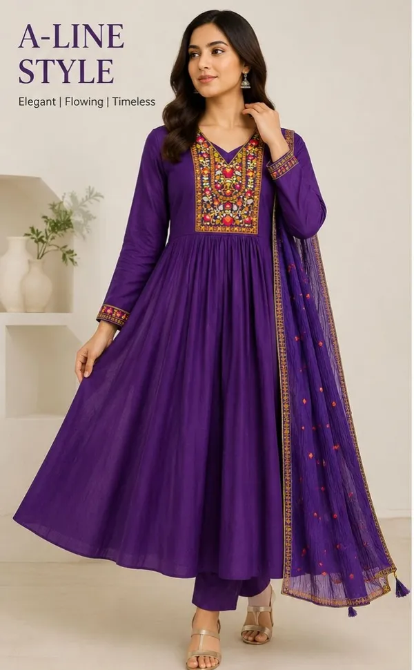 Purple_Top-Duptta_Mal_Chanderi_Bottam_Roman_Inner_Cottan_Anarkali_Embroidered_With_Hand_Work_Kurta_Set_For_Women