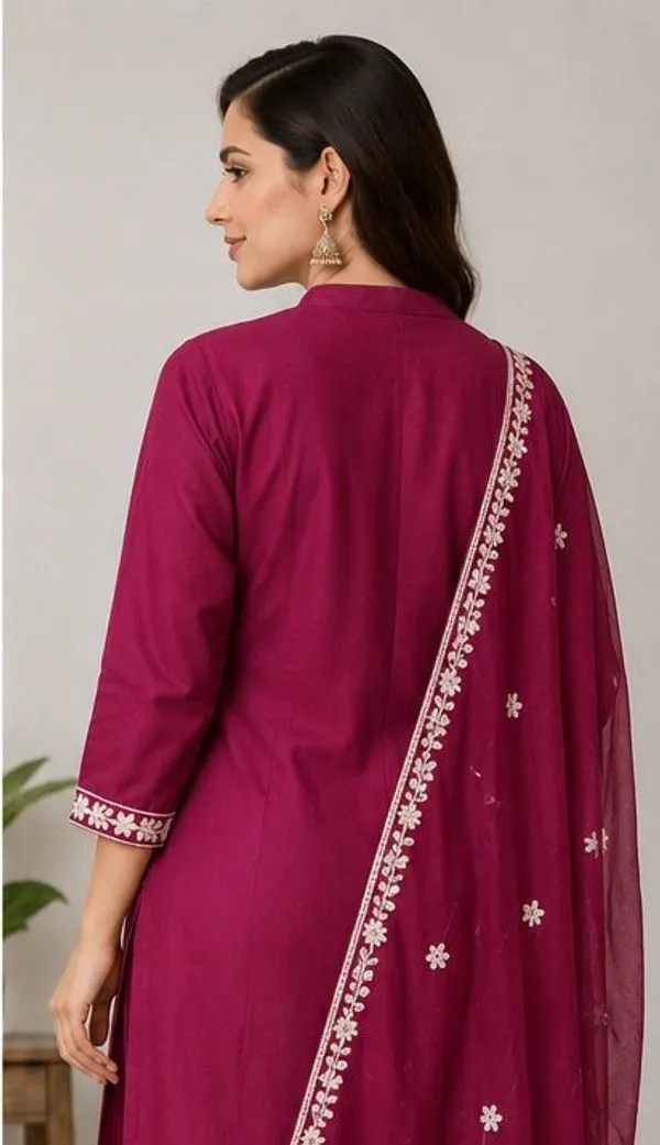 Maroon_Top-Duptta_Mal_Chanderi__Bottam_Roman_Inner_Cottan_Straight_Embroidered_Kurta_Set_For_Women