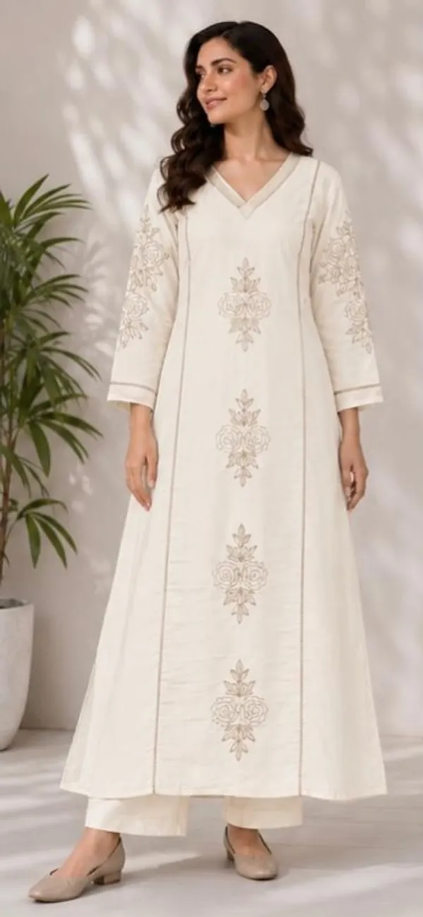 Write_Top-Duptta_Mal_Chanderi_Bottam_Roman_Inner_Cottan__Straight_Pitta_Work_Kurta_Set_For_Women