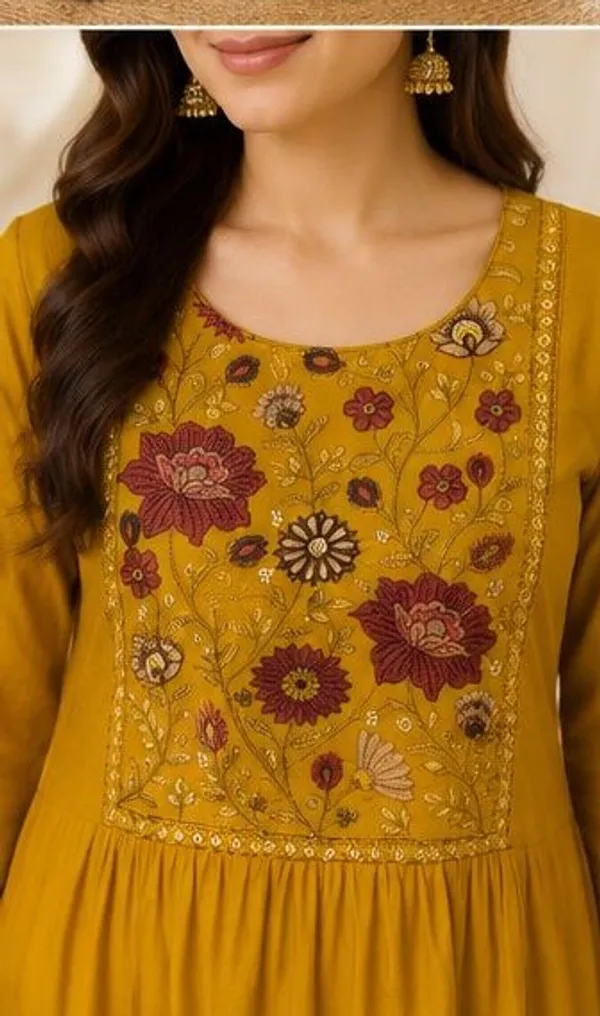 Yellow_Top-Duptta_Mal_Chanderi_Bottam_Roman_Inner_Cotton_Relaxed_Floral_Embroidered_Kaftan_For_Women