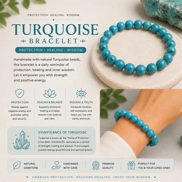 Turquoise_Stone_Protection_Healing_Wisdom_Beaded_Bracelet