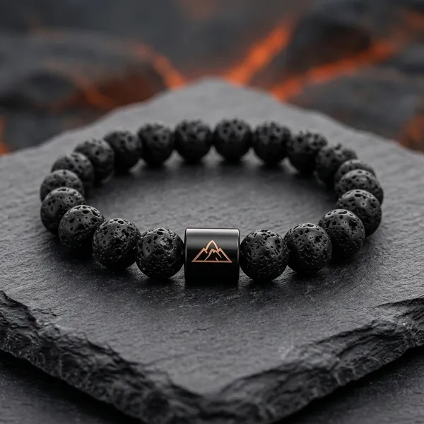 Natural_Lava_Stone_Beaded_Bracelet_with_Mountain_Charm
