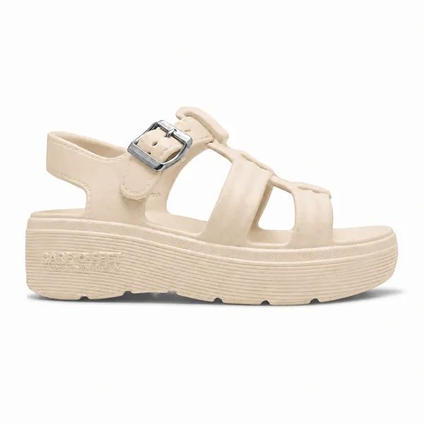 Cream_Pebble_Buckle_Sandal_For_Women