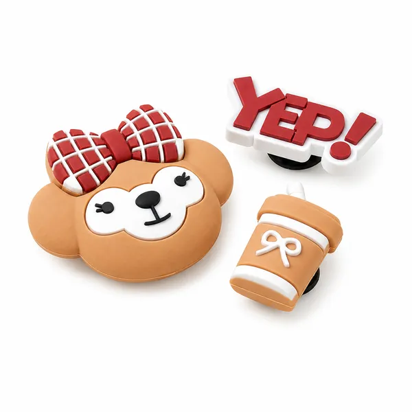 Cute_Teddy,_Coffee_Cup_&_Yep!_Eva_Shoe_Charms_(Pack_Of_6)