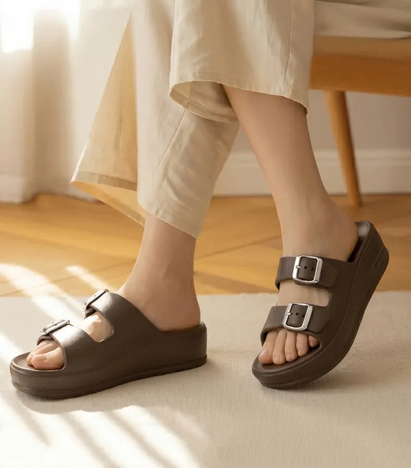 Brown_Luna_Platform_Buckle_Sliders_For_Women