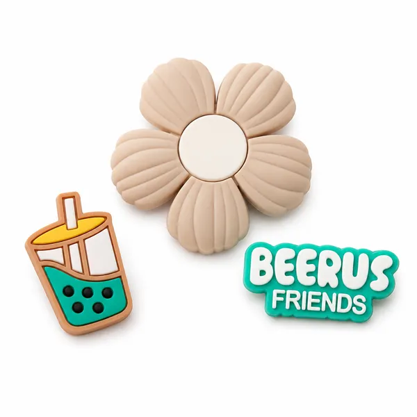 Cute_Flower,_Bubble_Tea_&_Beerus_Friends_Eva_Shoe_Charms_(Pack_Of_6)