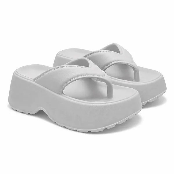 Light_Grey_Daisy_V-Shaped_Flip_Flop_For_Women