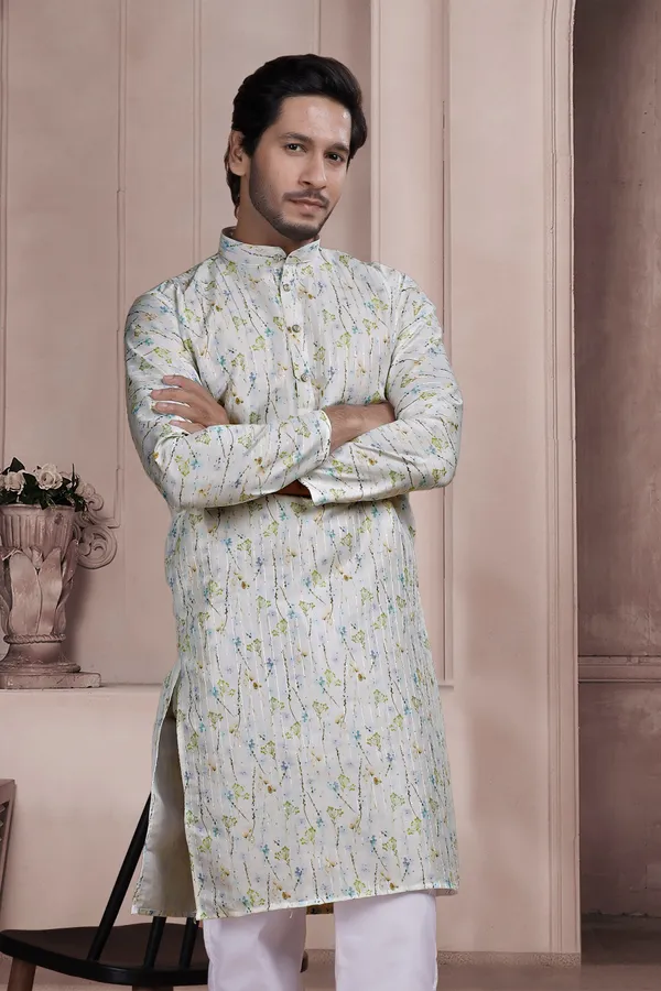 White_Rayon_Straight_Floral_Print_Kurta_Pajama_Set_For_Men