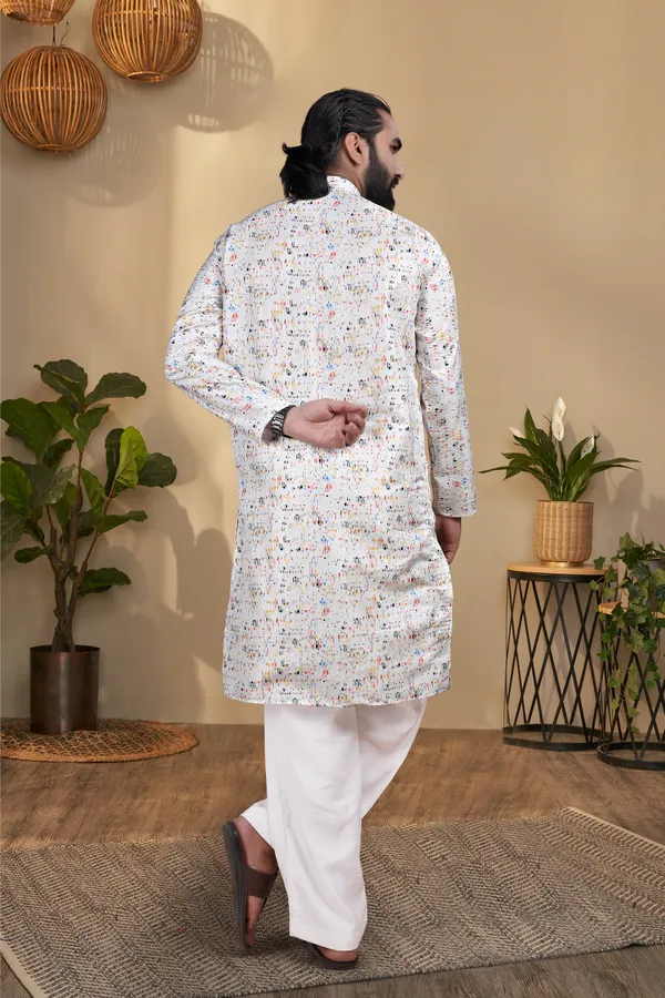 White_Rayon_Printed_Kurta_Pajama_Set_For_Men