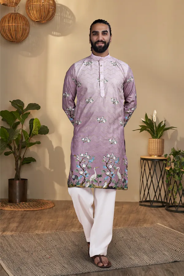 Purple_Rayon_Straight_Floral_Embroidered_Kurta_Pajama_Set_For_Men