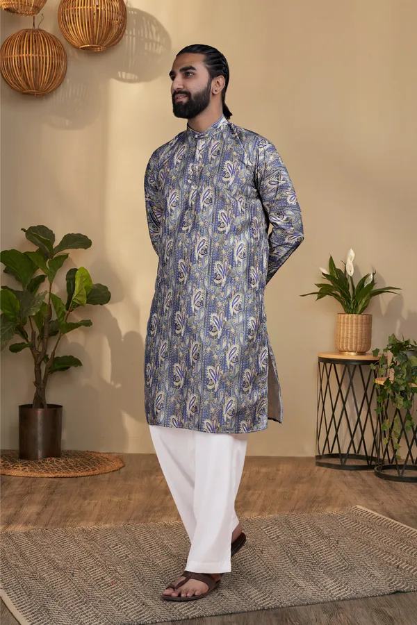 Multicolor_Rayon_Straight_Paisley_Print_Kurta_For_Men