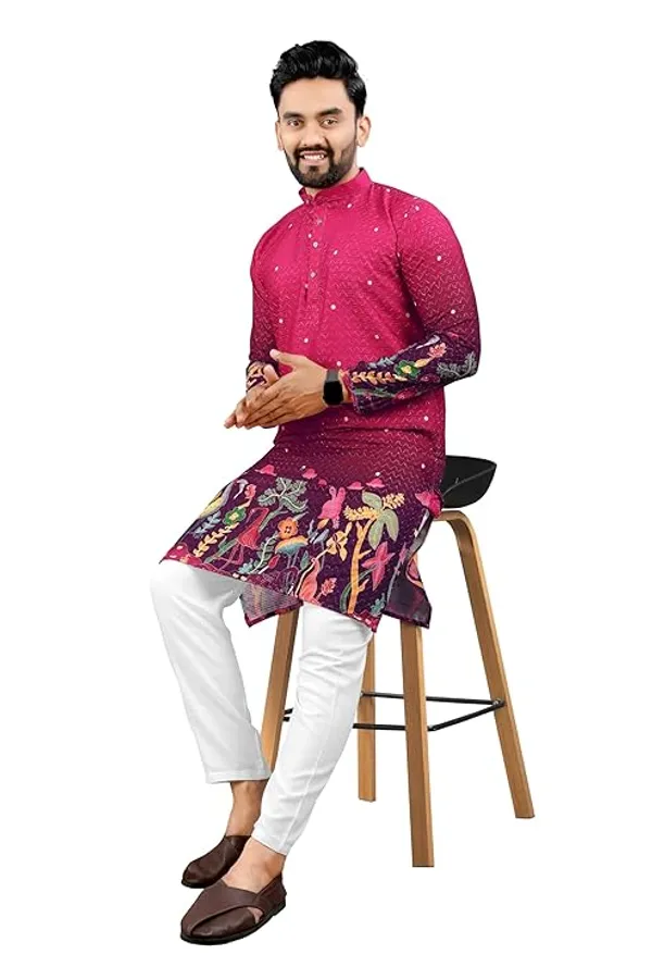 Pink_Rayon_Straight_Printed_Kurta_Pajama_Set_For_Men