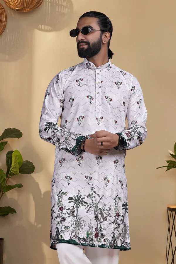White_Rayon_Straight_Floral_Print_Kurta_Pajama_Set_For_Men