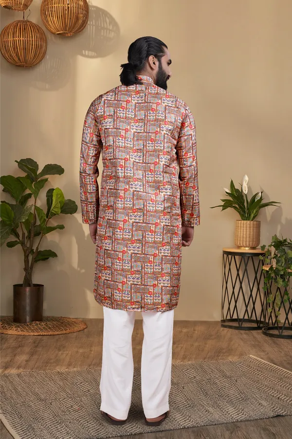 Multicolor_Rayon_Printed_Regular_Kurta_For_Men