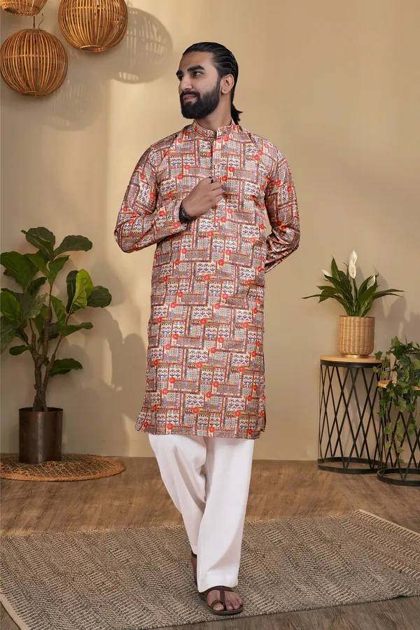 Multicolor_Rayon_Printed_Regular_Kurta_For_Men