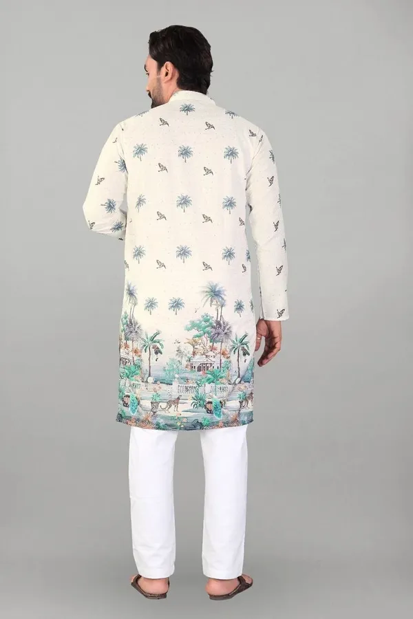 Multicolor_Rayon_Straight_Palm_Tree_Print_Kurta_For_Men