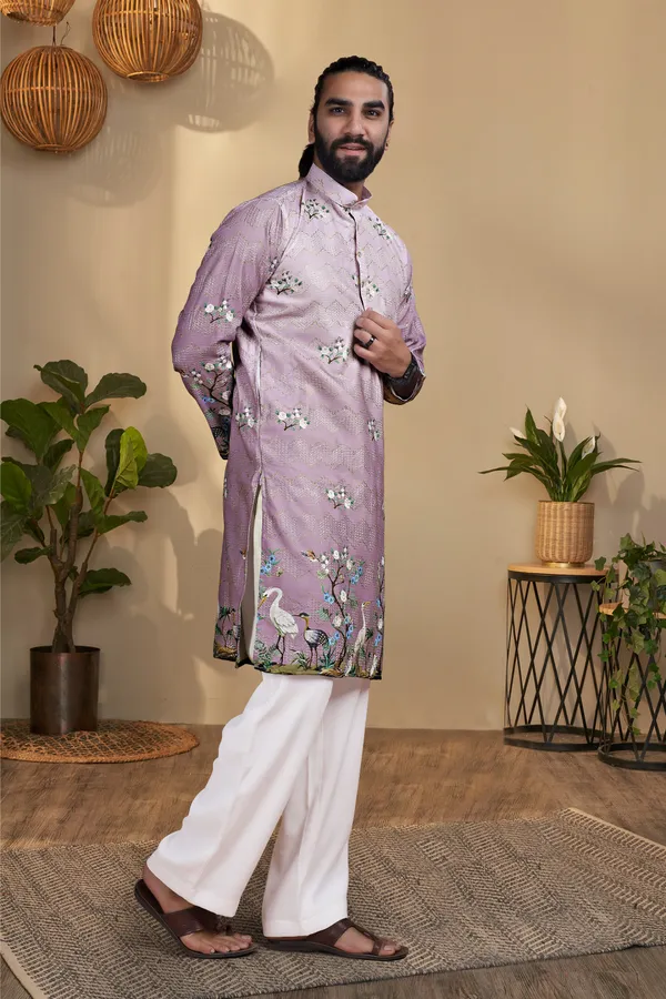 Purple_Rayon_Straight_Floral_Embroidered_Kurta_Pajama_Set_For_Men
