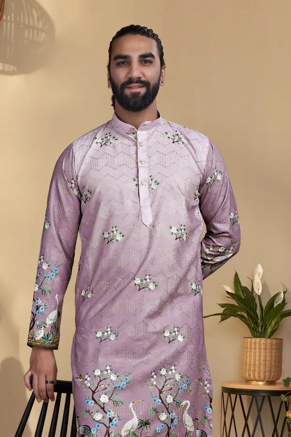 Purple_Rayon_Straight_Floral_Embroidered_Kurta_Pajama_Set_For_Men