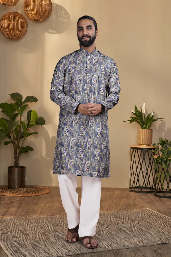 Multicolor_Rayon_Straight_Paisley_Print_Kurta_For_Men