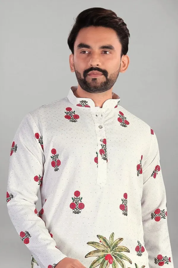 White_Rayon_Straight_Floral_Embroidered_Kurta_For_Men