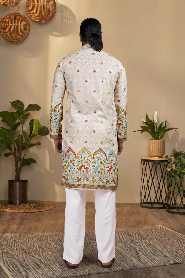 Beige_Rayon_Straight_Floral_Embroidered_Kurta_Pajama_Set_For_Men