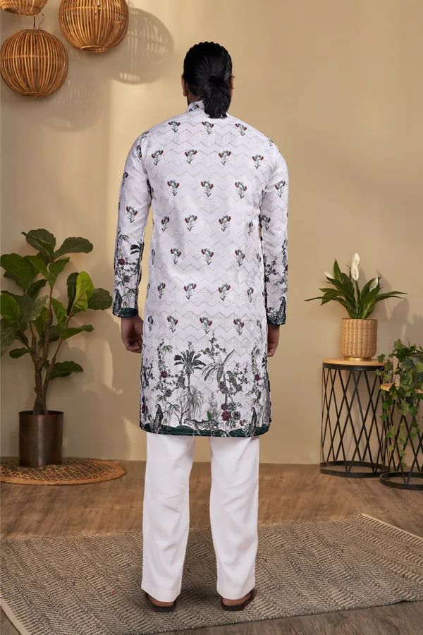 White_Rayon_Straight_Floral_Print_Kurta_Pajama_Set_For_Men