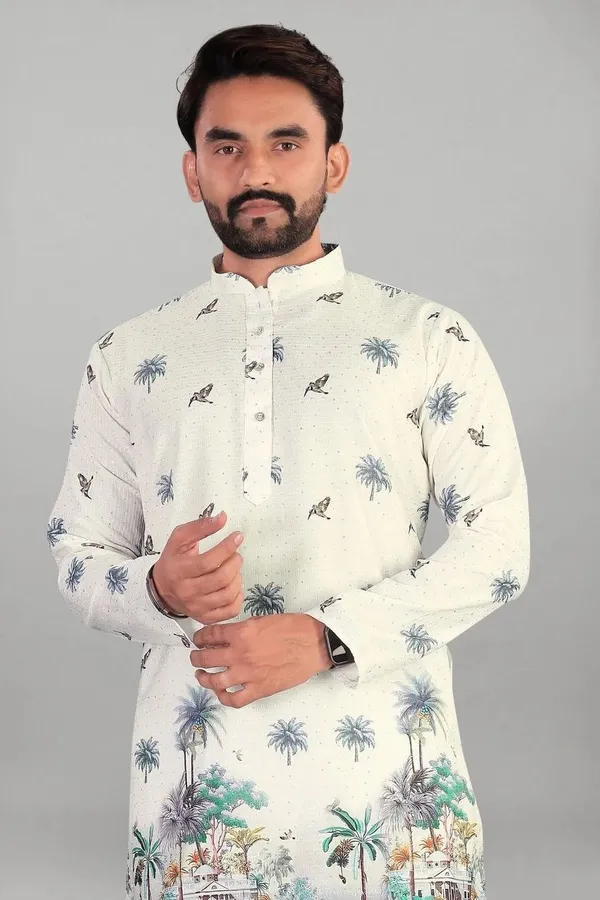 Multicolor_Rayon_Straight_Palm_Tree_Print_Kurta_For_Men