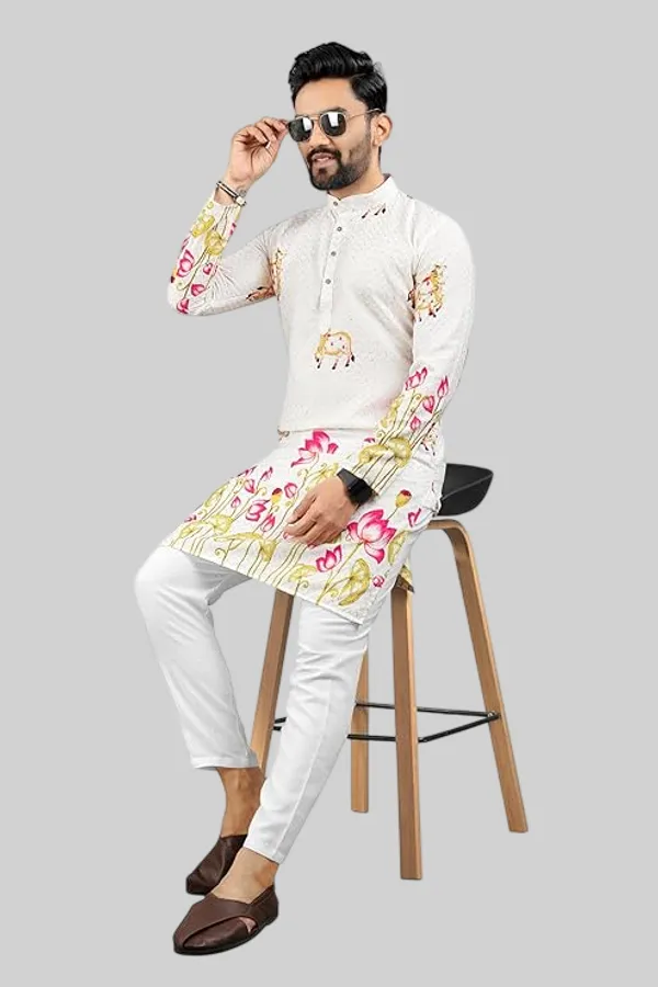 White_Rayon_Straight_Floral_Print_Kurta_Pajama_Set_For_Men