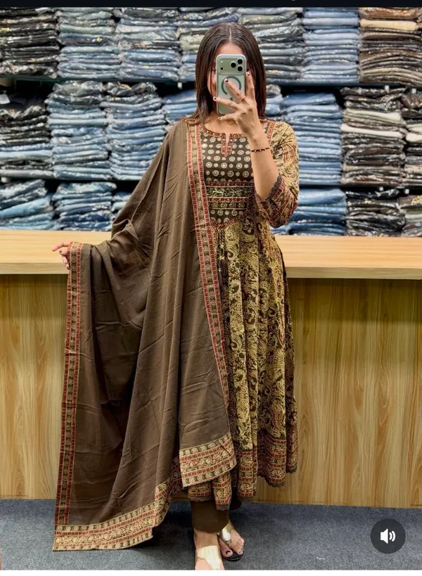 Elegant_Brown_&_Gold_Printed_Traditional_Suit
