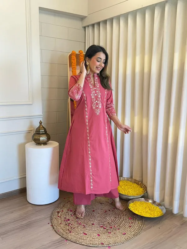 Elegant_Rose_Pink_Embroidered_Kurta_Set