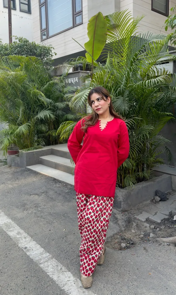 Farsi_Red_Cotton_Kurta_&_Printed_Palazzo_Ethnic_Set