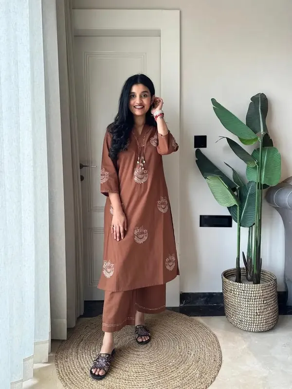 Libas_Jaipur_Coffee_Brown_Printed_Kurta_Palazzo_Set_for_Women