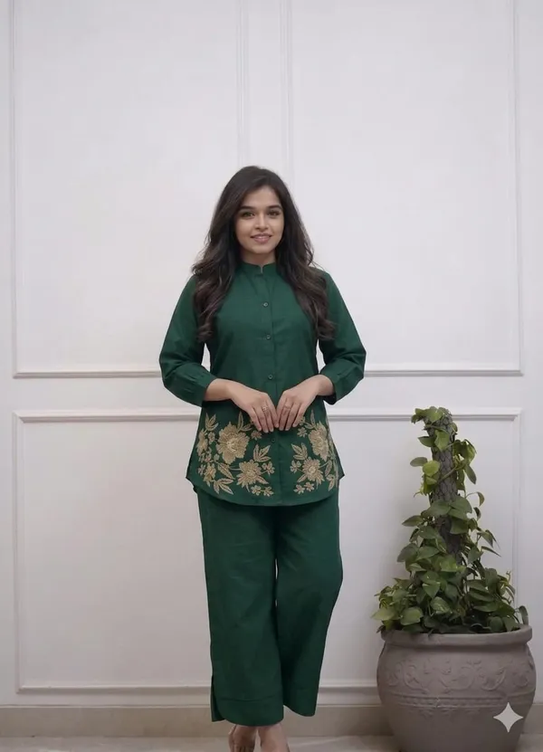Libas_jaipur_Emerald_Green_Embroidered_Co-Ord_Set_for_Women