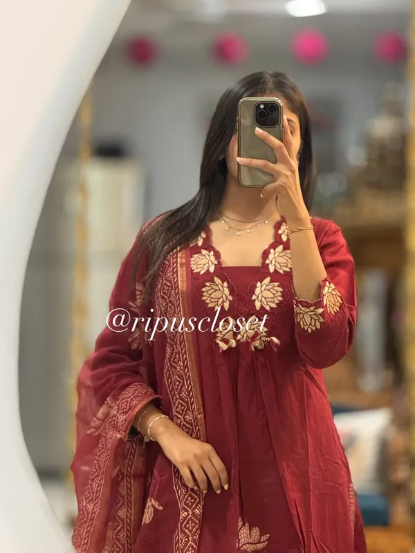 Maroon_Elegant_Floral_Embroidered_Kurta_Set_with_Dupatta