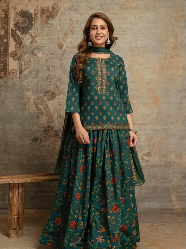 Navratri_Special_Green_Printed_Gopi_Dress_for_Women_|_Ethnic_Festive_Wear