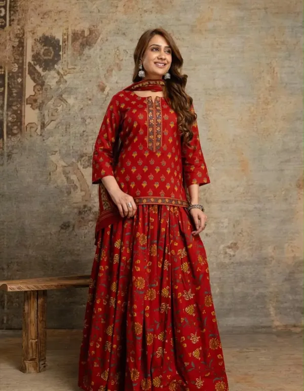 Navratri_Special_Red_Printed_Gopi_Dress_for_Women_|_Ethnic_Festive_Wear