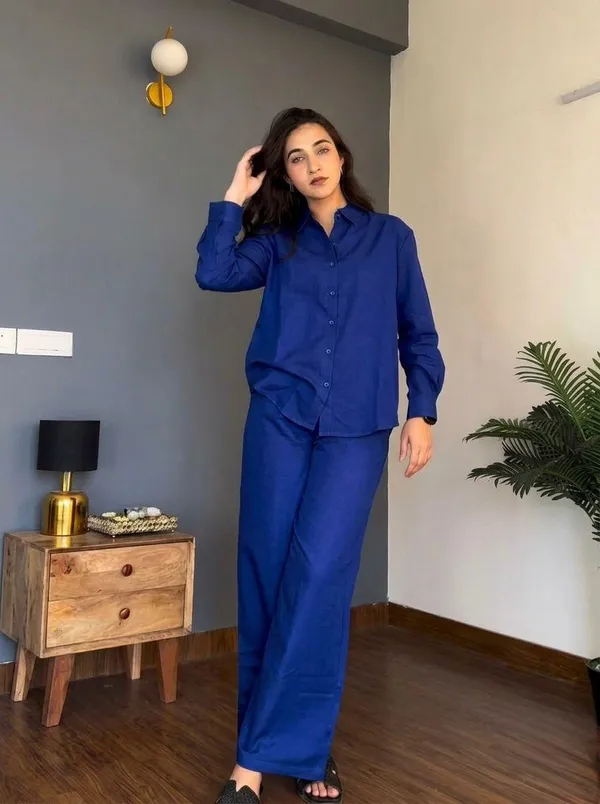 Veloura_Ease_Blue_Cotton_Co-Ord_Set