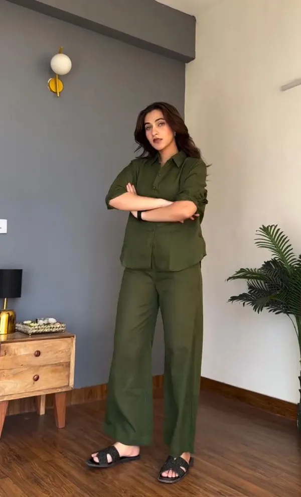Veloura_Ease_Olive_Green_Linen_Co-Ord_Set