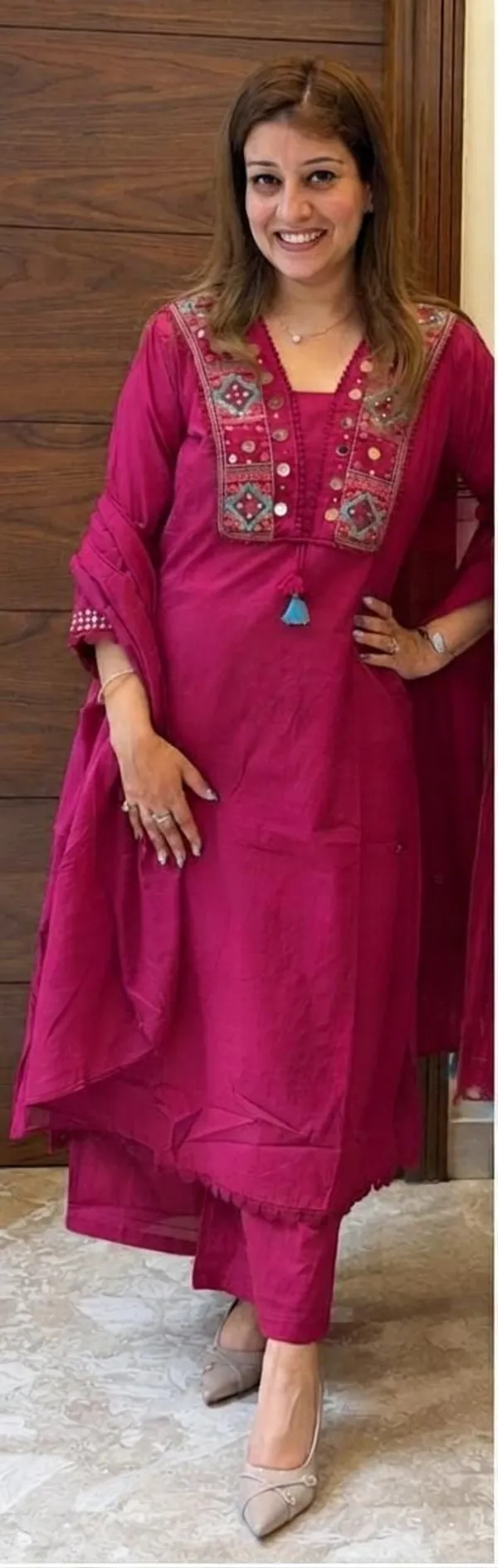 Women’s_Magenta_Embroidered_Kurta_Pant_Set_with_Dupatta_|_Elegant_Ethnic_Wear