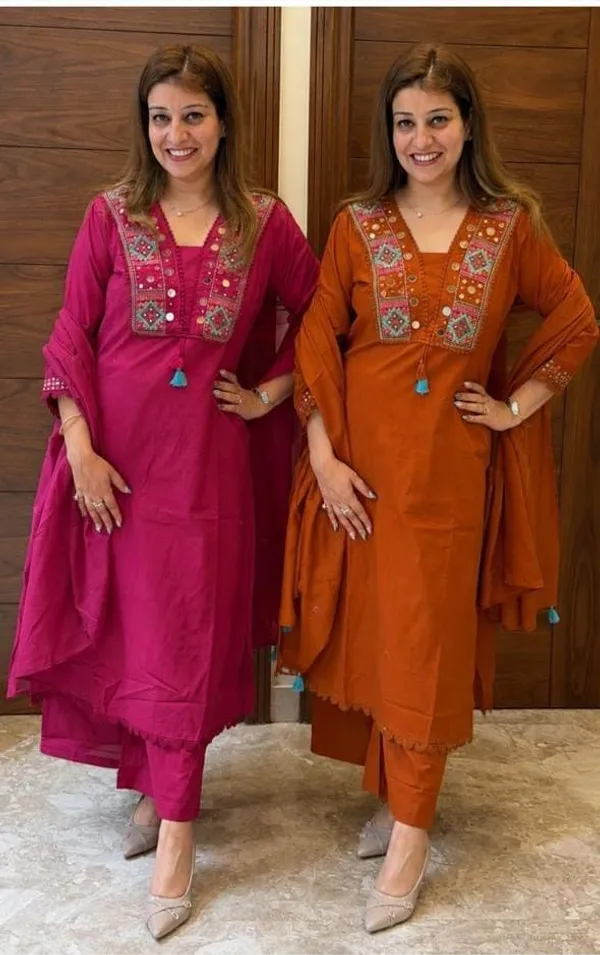 Women’s_Magenta_Embroidered_Kurta_Pant_Set_with_Dupatta_|_Elegant_Ethnic_Wear